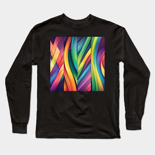 Three-dimensional colorful lines Long Sleeve T-Shirt by Studio468